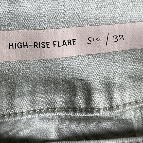 Pilcro Anthropologie High Rise Flare Crop Jeans | Size 32 | Sage Green - Picture 9 of 11